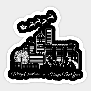 Merry Christmas Happy New Year Singapore City Sticker